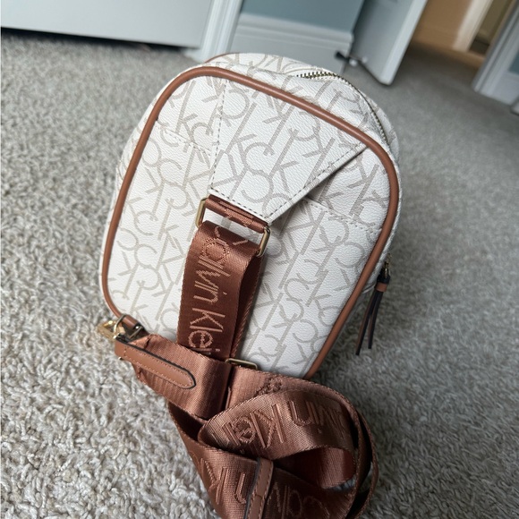 Calvin Klein Cream and Brown Monogram Backpack - Picture 4 of 7